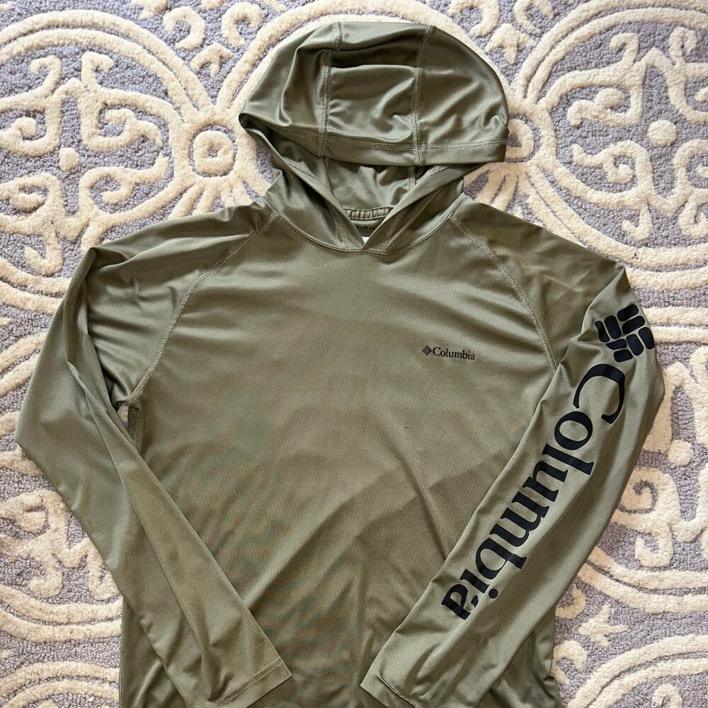 Columbia Green UPF Sun Guard Sweater Hiking - Men Medium (fits like a large)